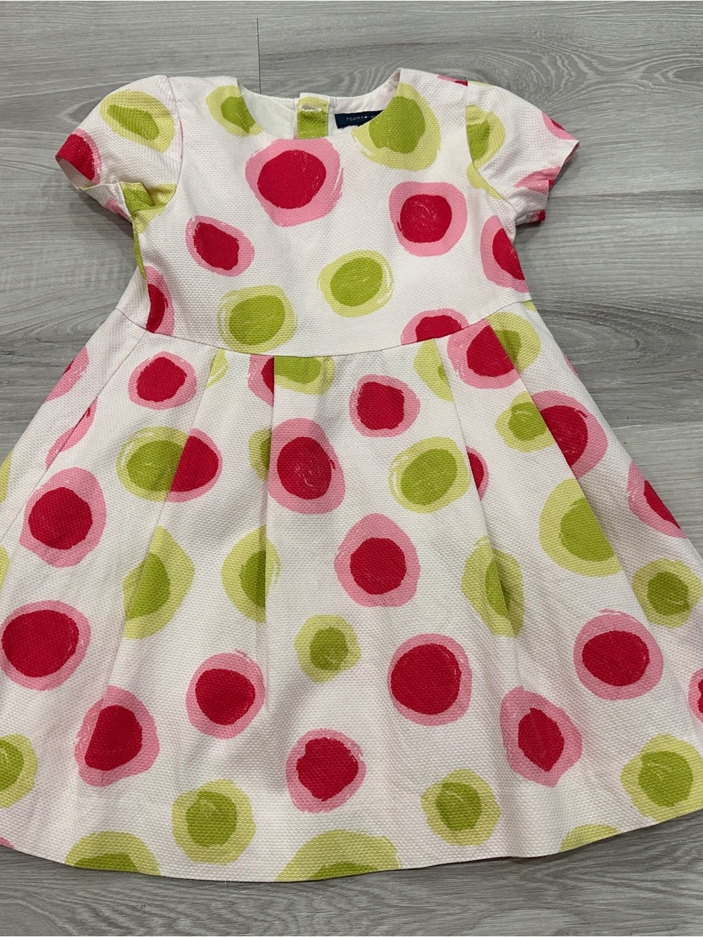 Tommy Hilfiger White Dress with Pink & Lime Dot Print